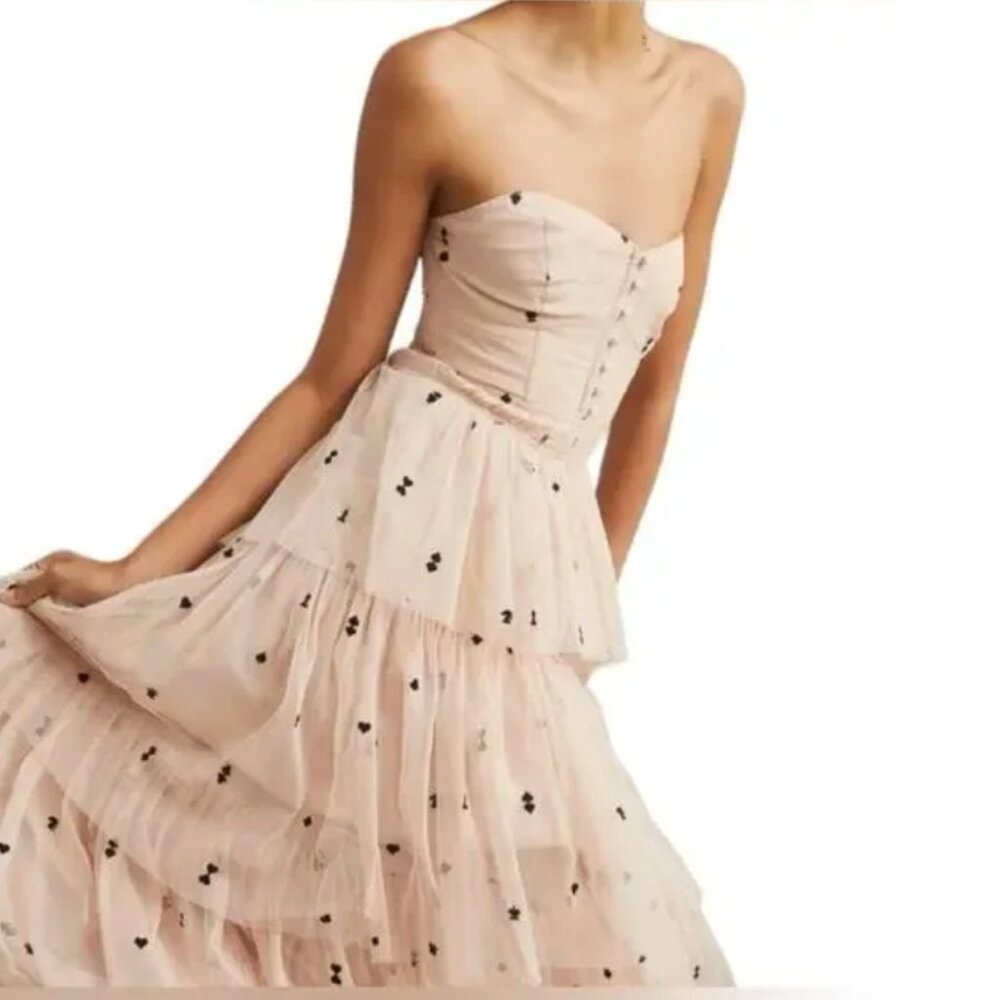 Anthropologie Maeve Tiered Tulle Midi Party Dress Size 2X